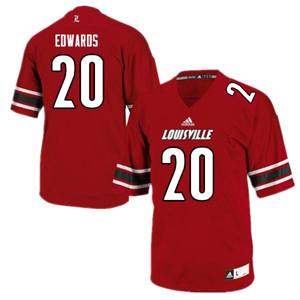 Men #20 Derrick Edwards Louisville Cardinals College Football Jerseys Sale-Red